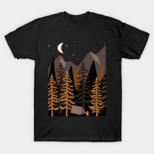 Summer Night Camp In Pine Forest T-Shirt